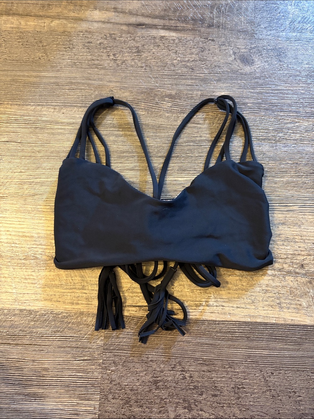 acacia swimwear Black Strappy Tie-Back Bikini Top